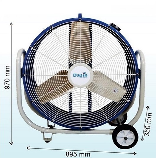 Quạt sàn di động Dasin 3076, Ø 76cm, công suất 250W/220V