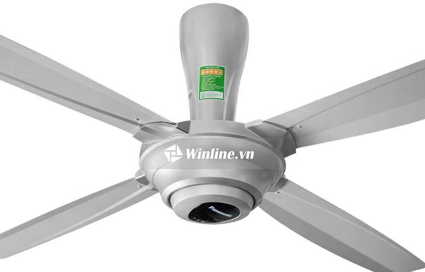 Quạt trần Panasonic F-56MPG 4 cánh, màu bạc, điều khiển từ xa