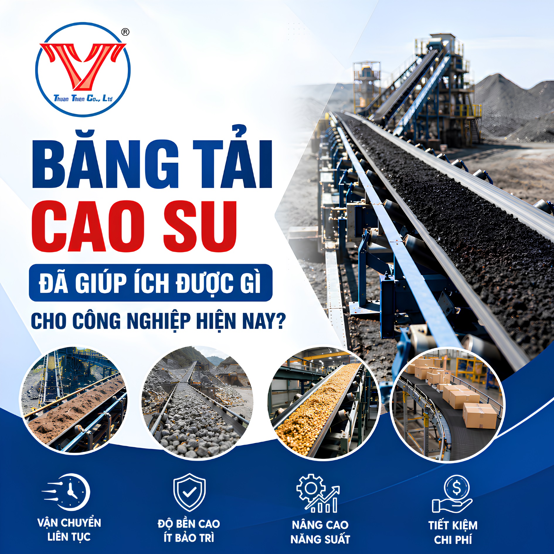 BĂNG TẢI CAO SU ĐÃ GIÚP ÍCH ĐƯỢC GÌ CHO CÔNG NGHIỆP HIỆN NAY?