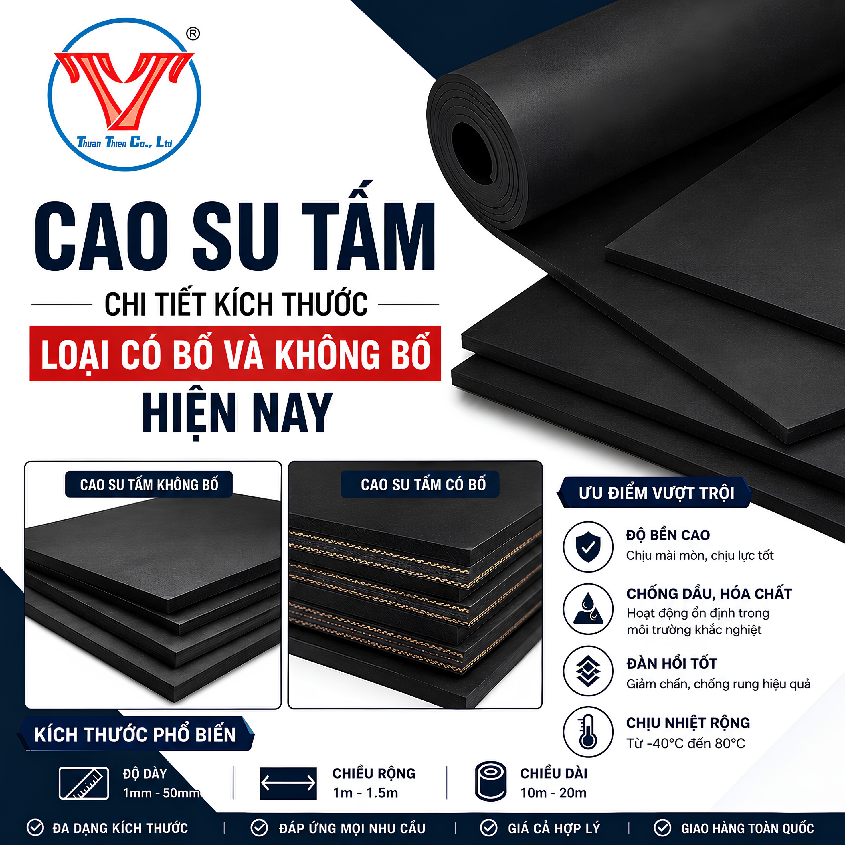 CAO SU TẤM - CHI TIẾT KÍCH THƯỚC LOẠI CÓ BỐ VÀ KHÔNG BỐ HIỆN NAY