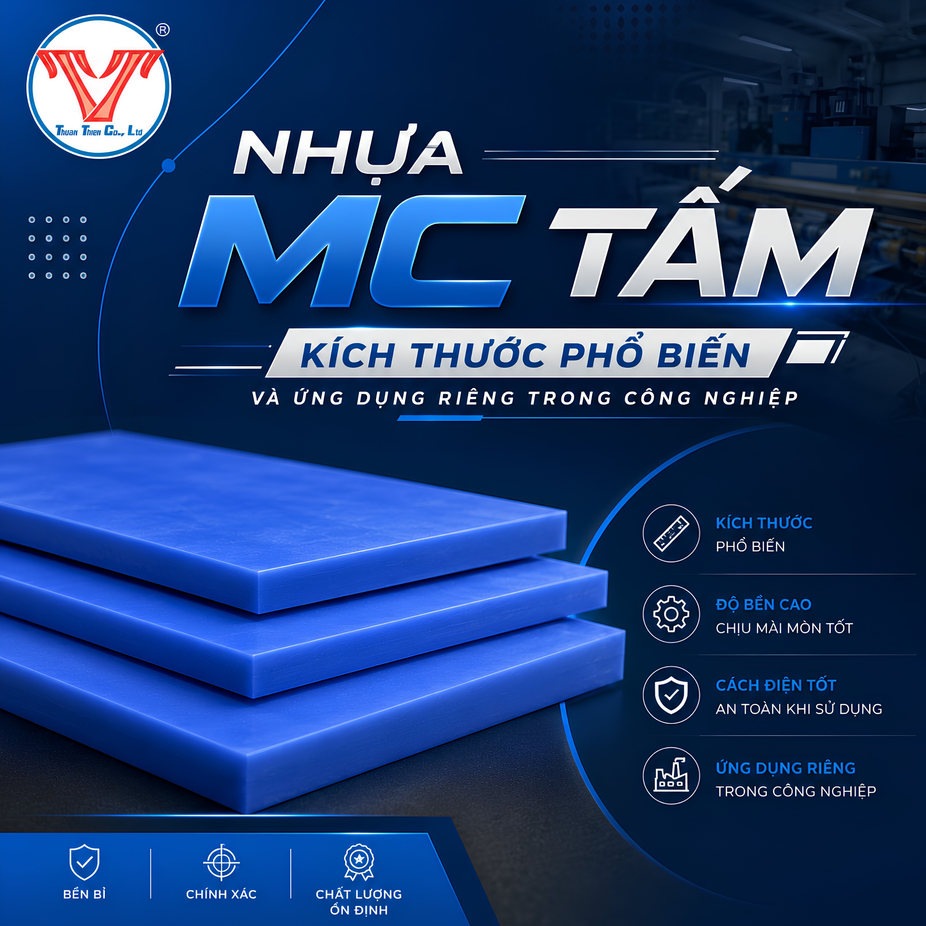 NHỰA MC TẤM - KÍCH THƯỚC PHỔ BIẾN VÀ ỨNG DỤNG RIÊNG TRONG CÔNG NGHIỆP
