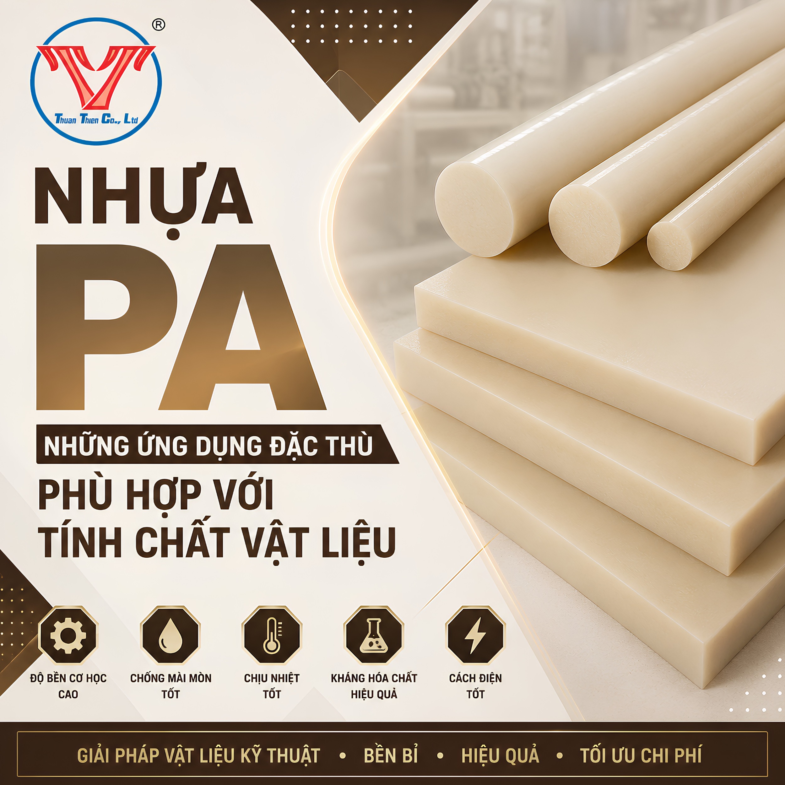 NHỰA PA - NHỮNG ỨNG DỤNG ĐẶC THÙ PHÙ HỢP VỚI TÍNH CHẤT VẬT LIỆU