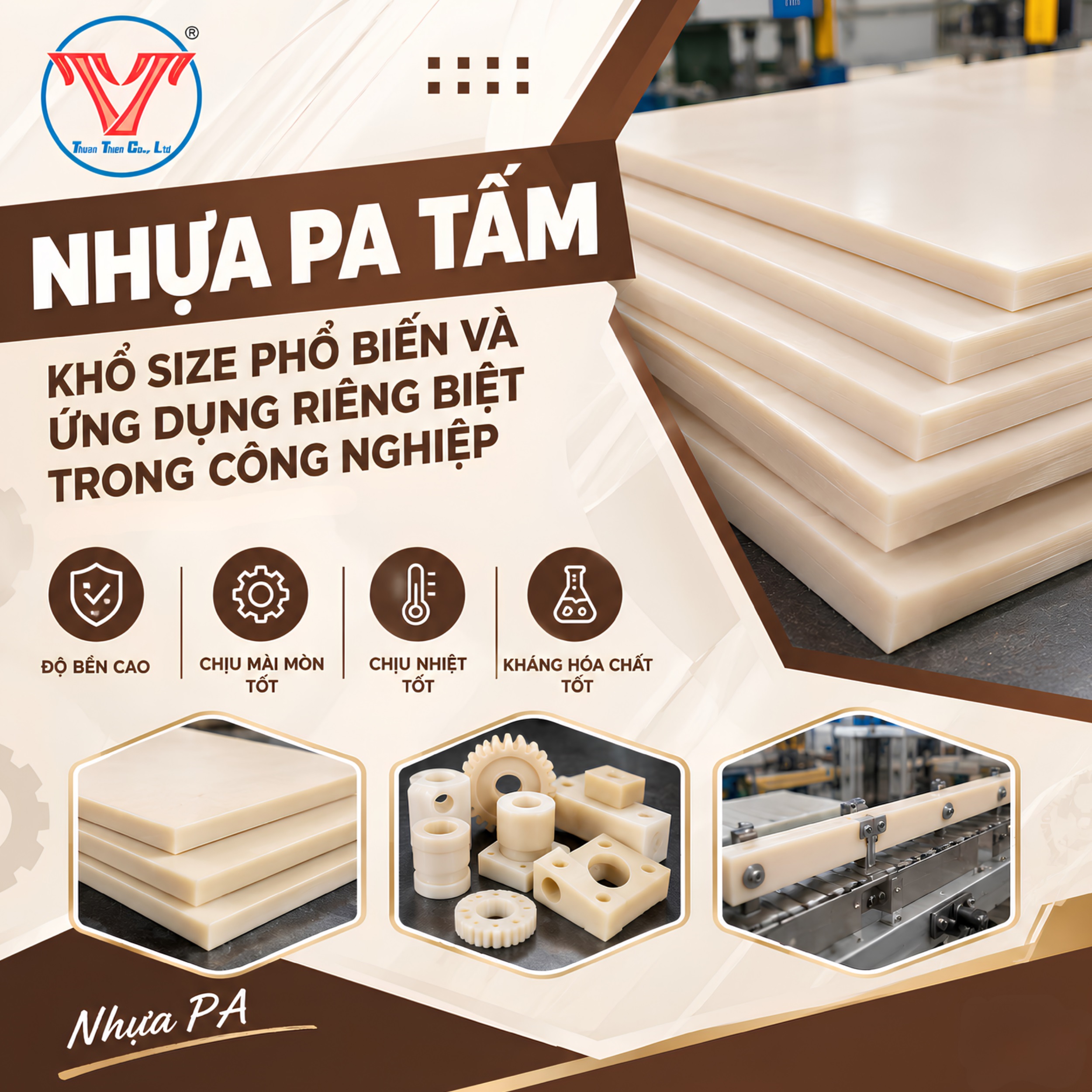 NHỰA PA TẤM: KHỔ SIZE PHỔ BIẾN VÀ ỨNG DỤNG RIÊNG BIỆT TRONG CÔNG NGHIỆP
