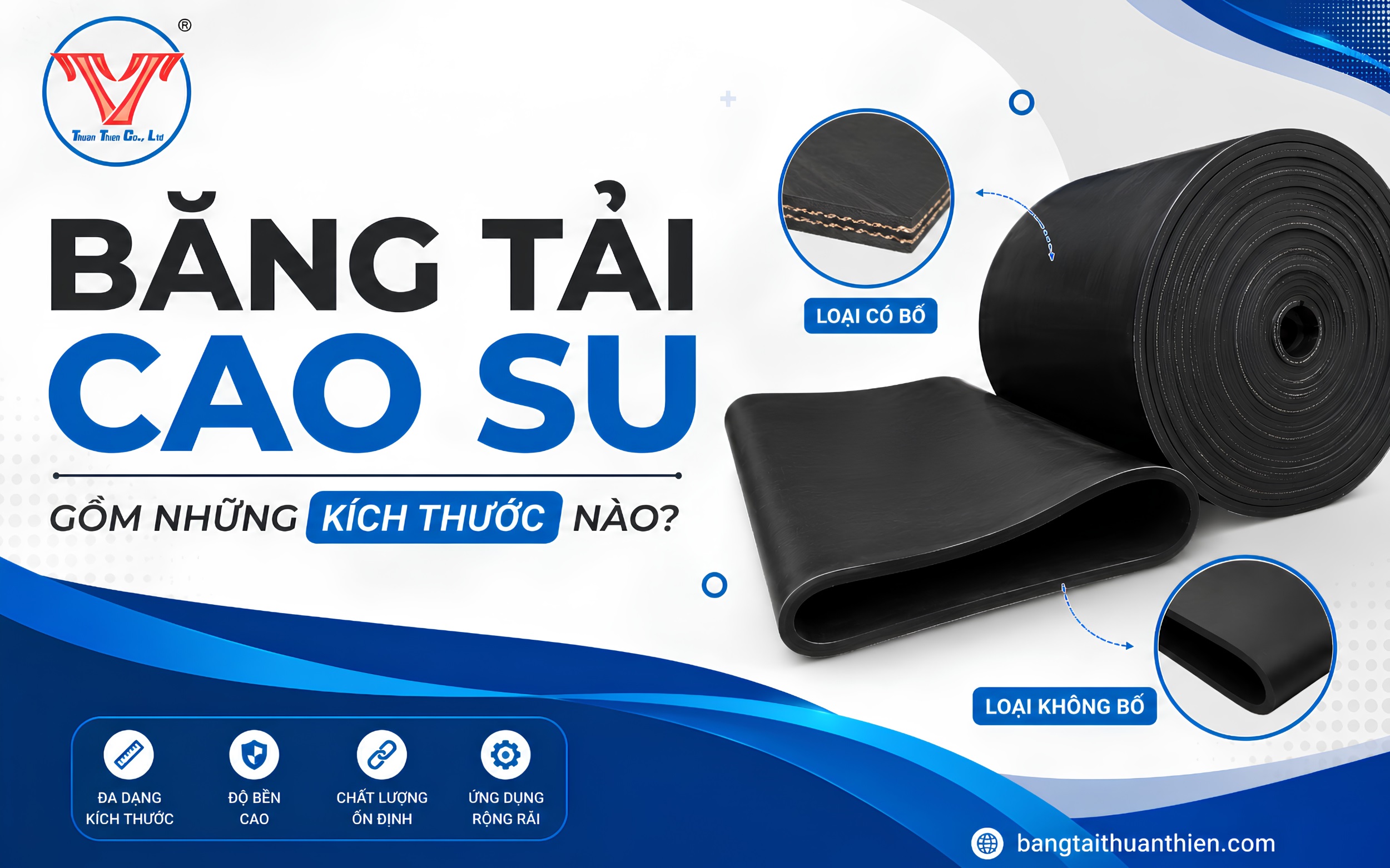 Băng tải cao su gồm những kích thước nào