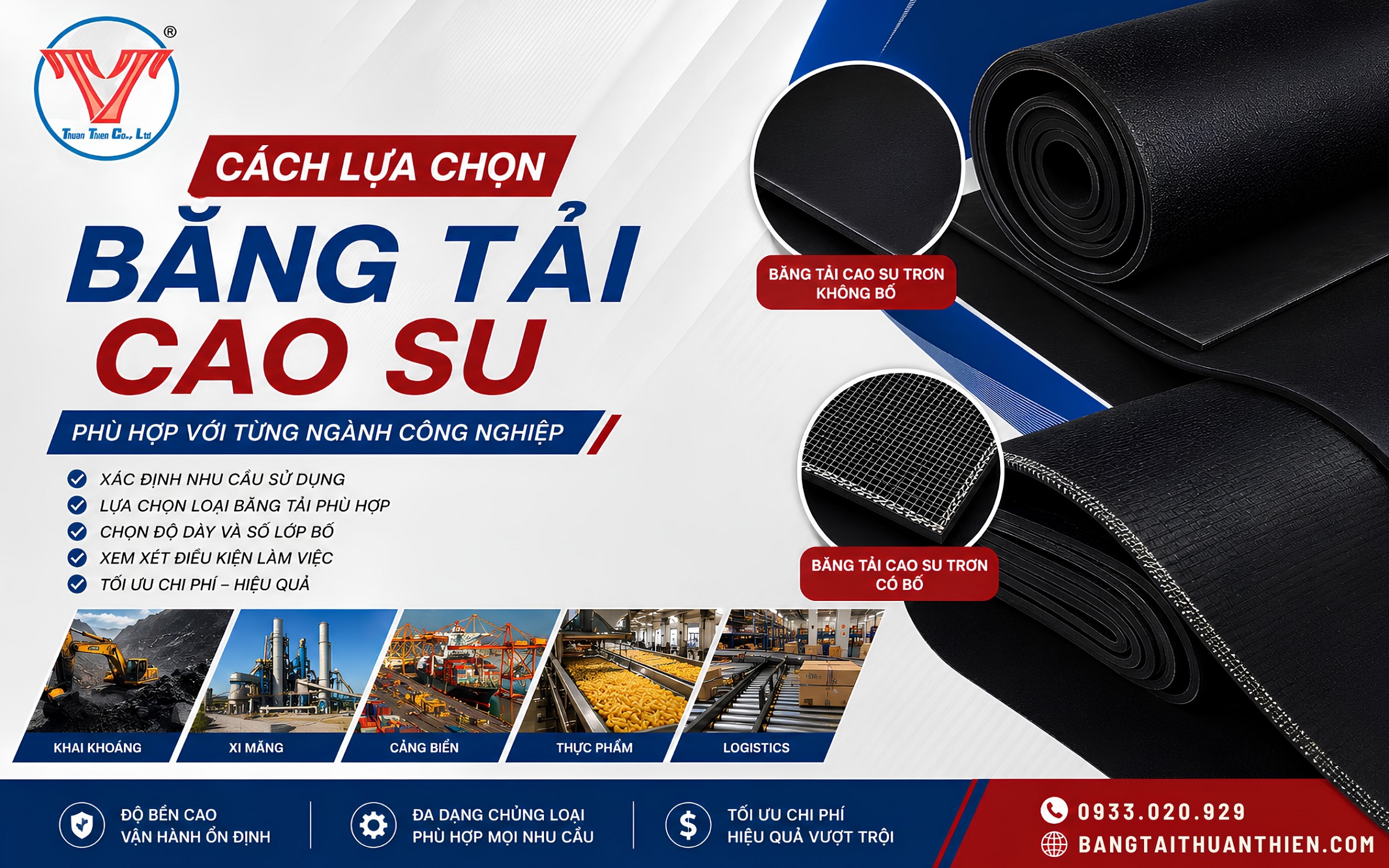 Cách lựa chọn băng tải cao su phù hợp với từng ngành công nghiệp