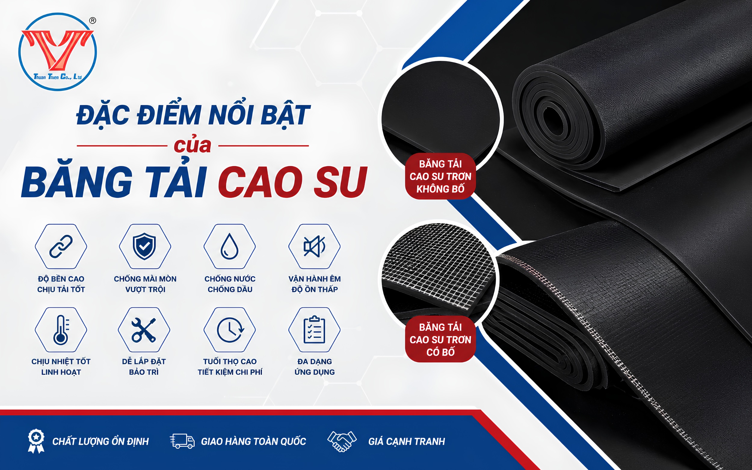 Đặc điểm nổi bật của băng tải cao su