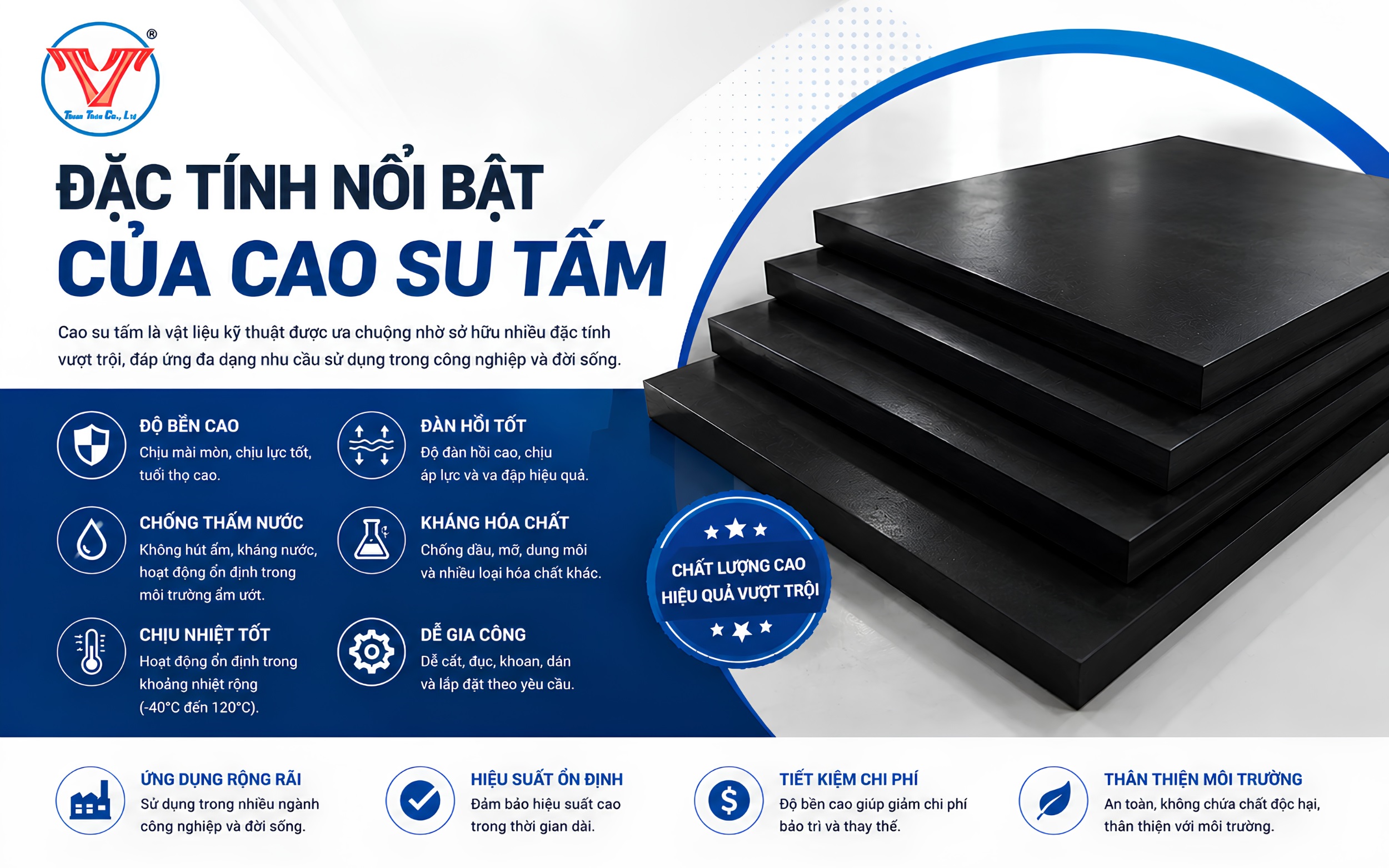 đặc tính nổi bật của cao su tấm hiện nay