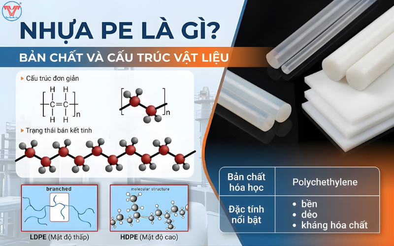 nhựa pe là gì? bản chất và cấu trúc của nó