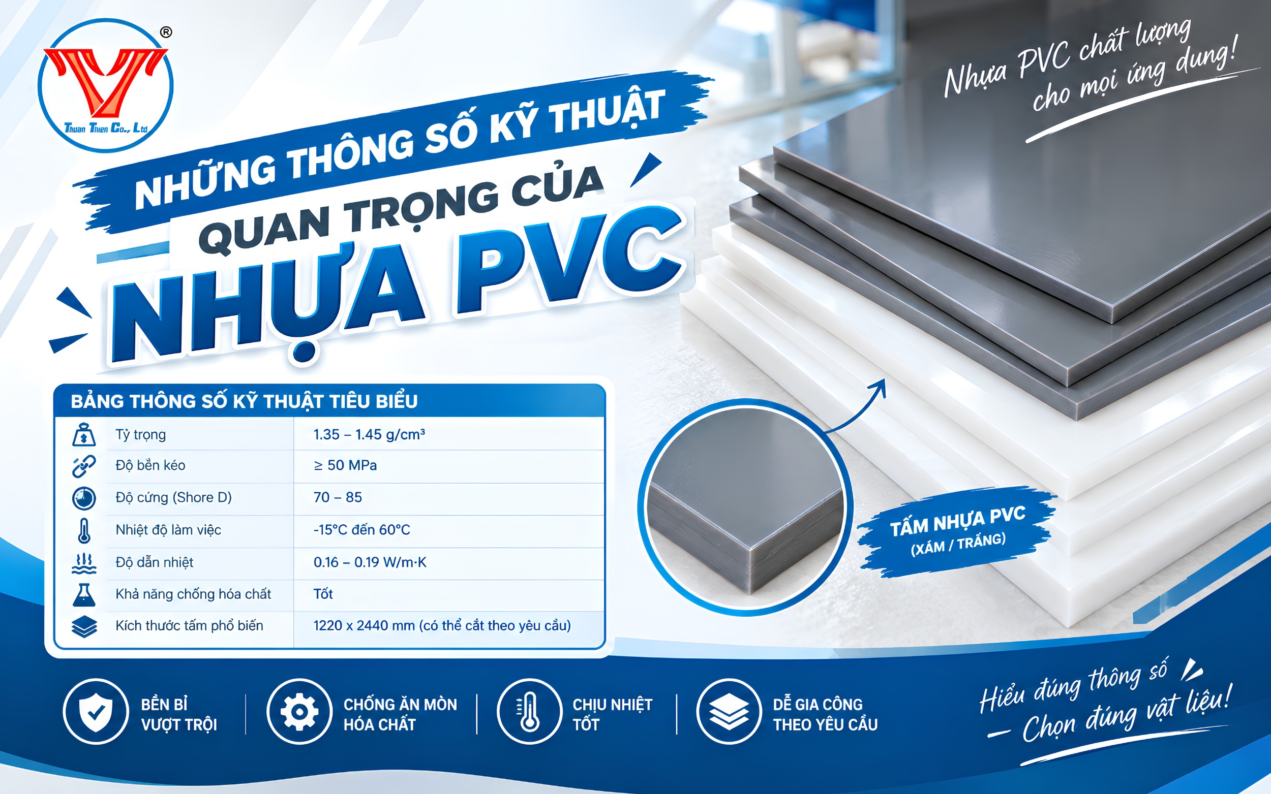 Những thông số kỹ thuật quan trọng của nhựa PVC