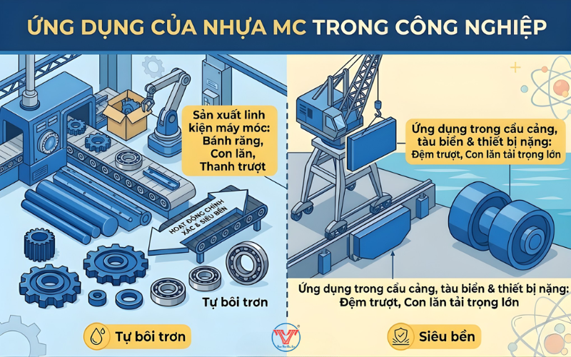 ứng dụng của nhựa mc trong công nghiệp