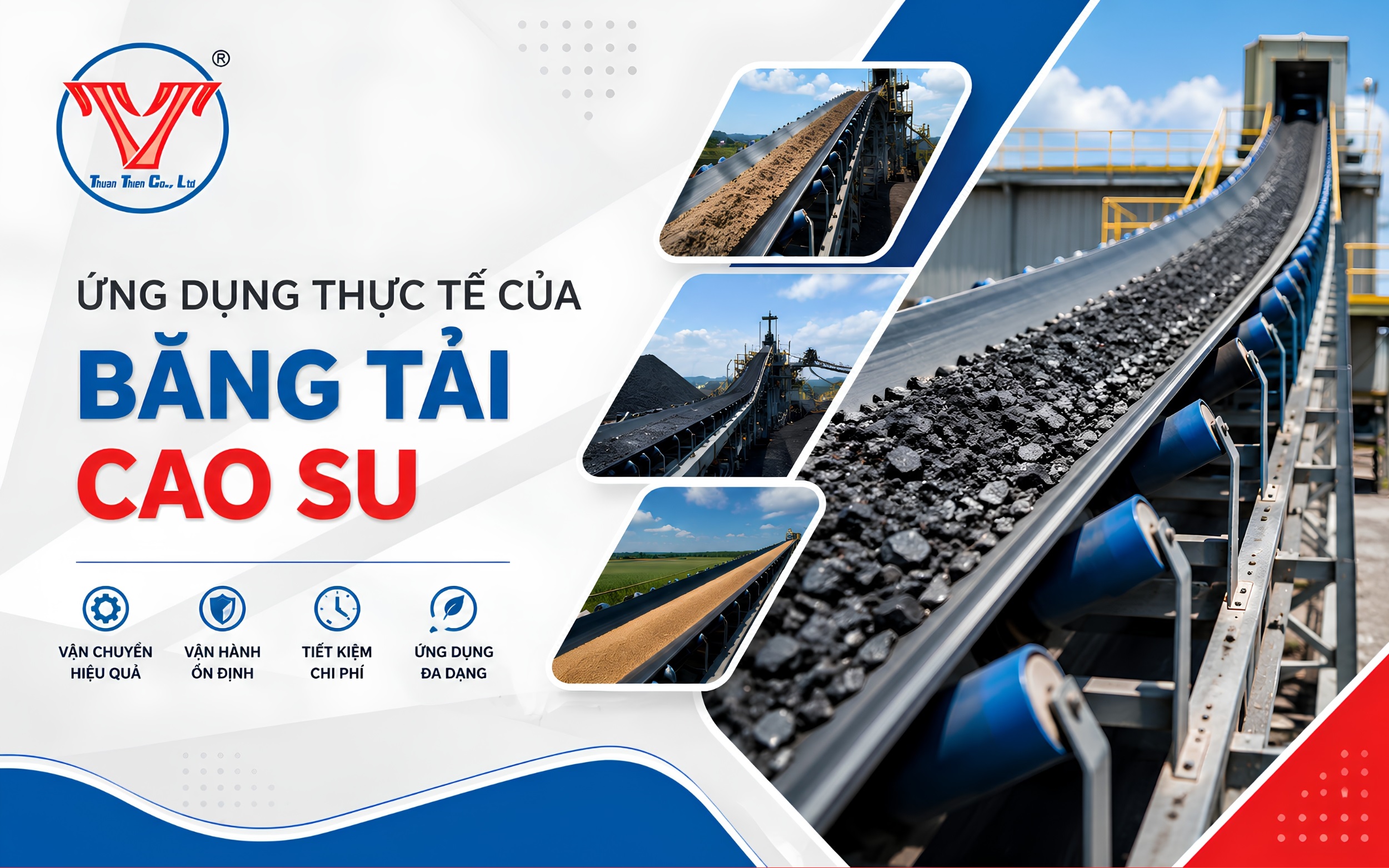 ứng dụng thực tế của băng tải cao su trong công nghiệp hiện nay