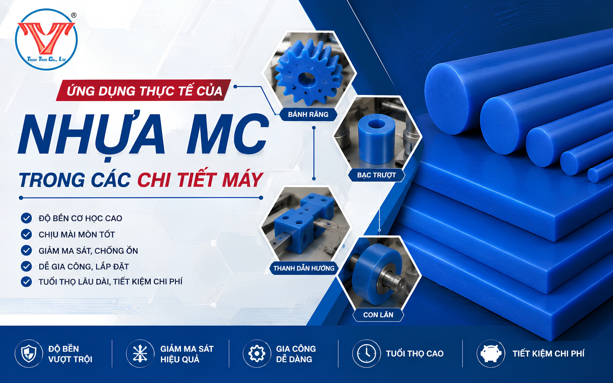 Ứng dụng thực tế của nhựa MC trong các chi tiết máy