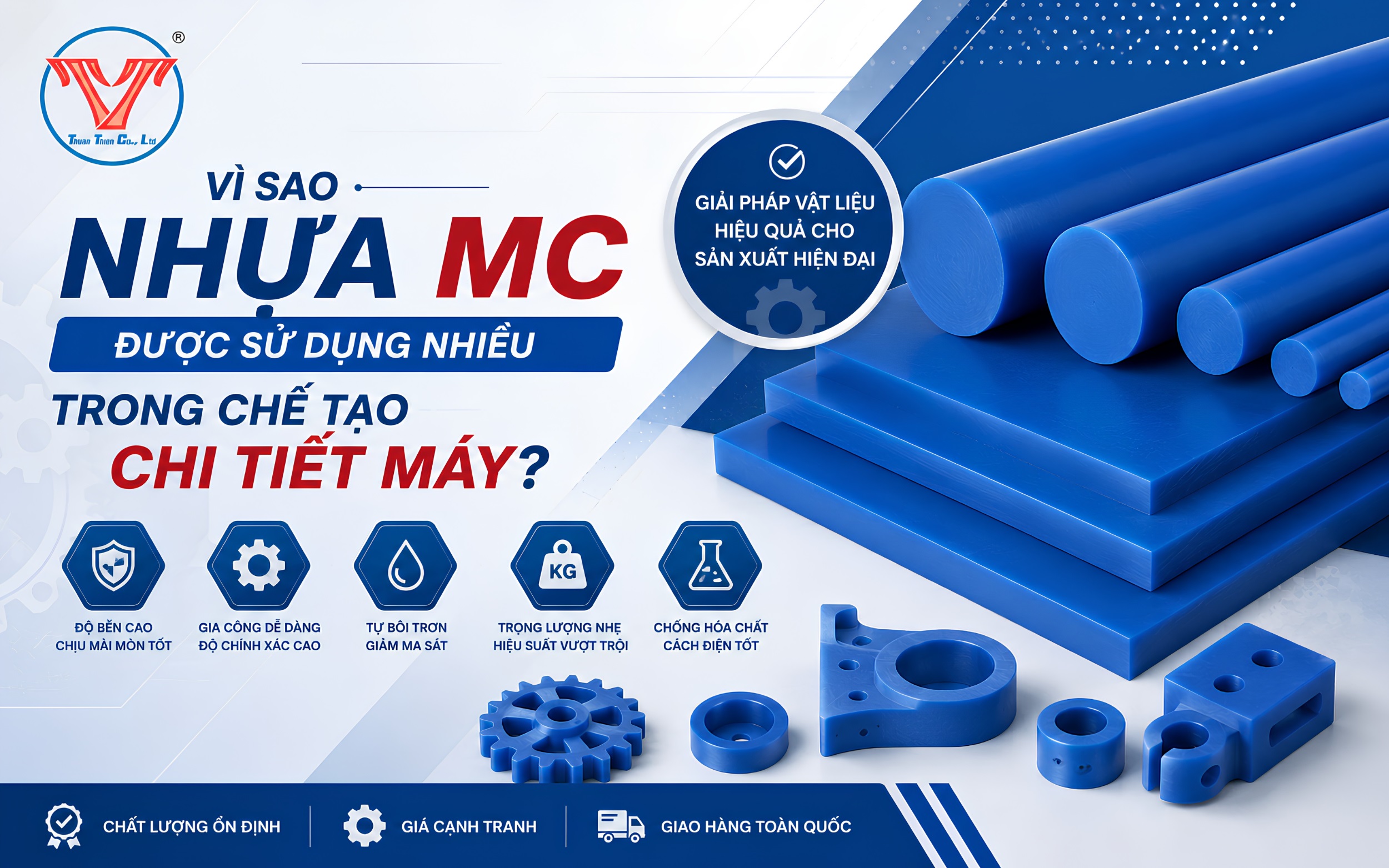 Vì sao nhựa MC được sử dụng nhiều trong chế tạo chi tiết máy