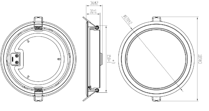 kích thước CertaFlux DLM Slim 1000lm 6"