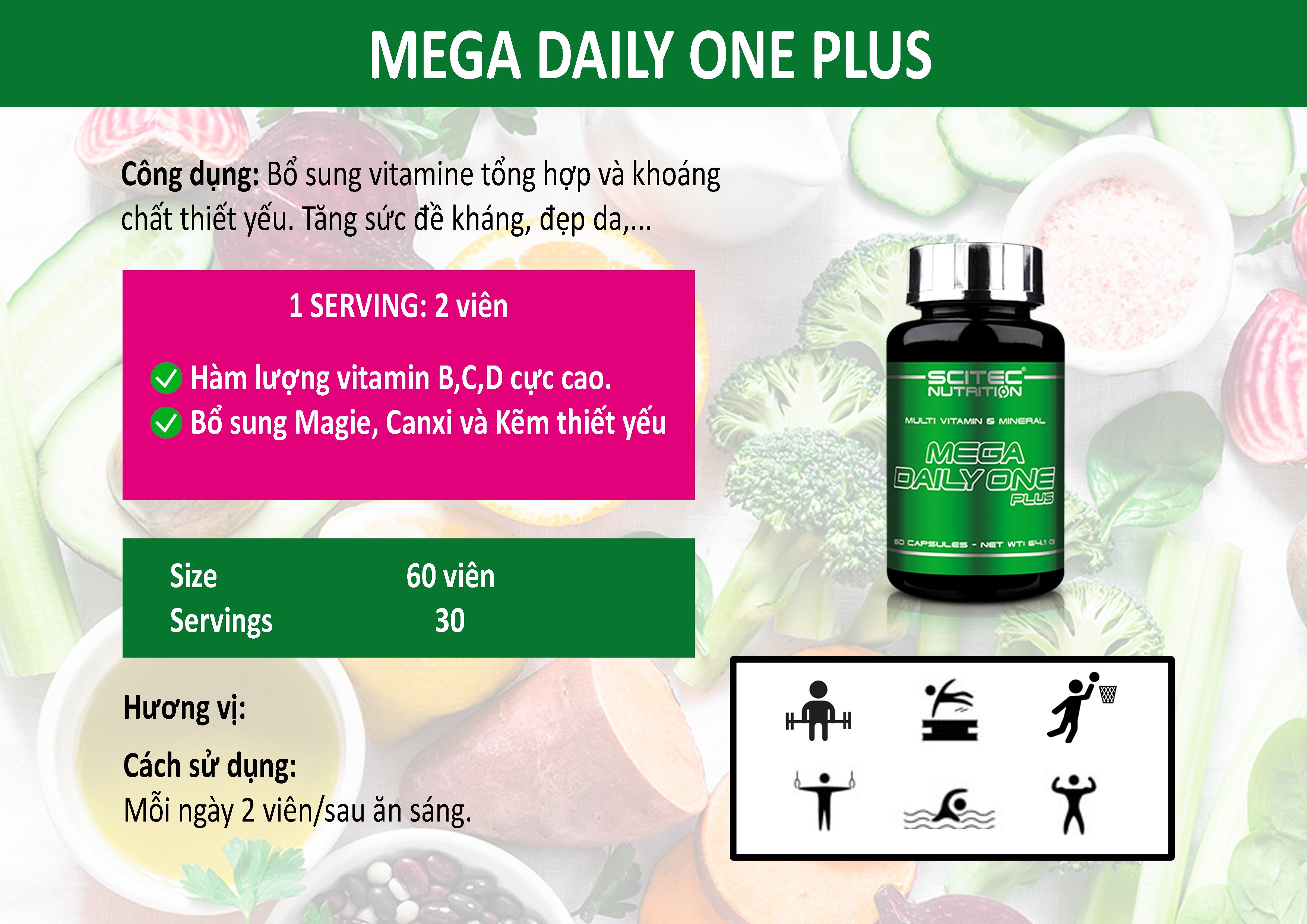 Mega Daily Mega Daily One Plus 60 Capsules | Thái Scitec Nutrition