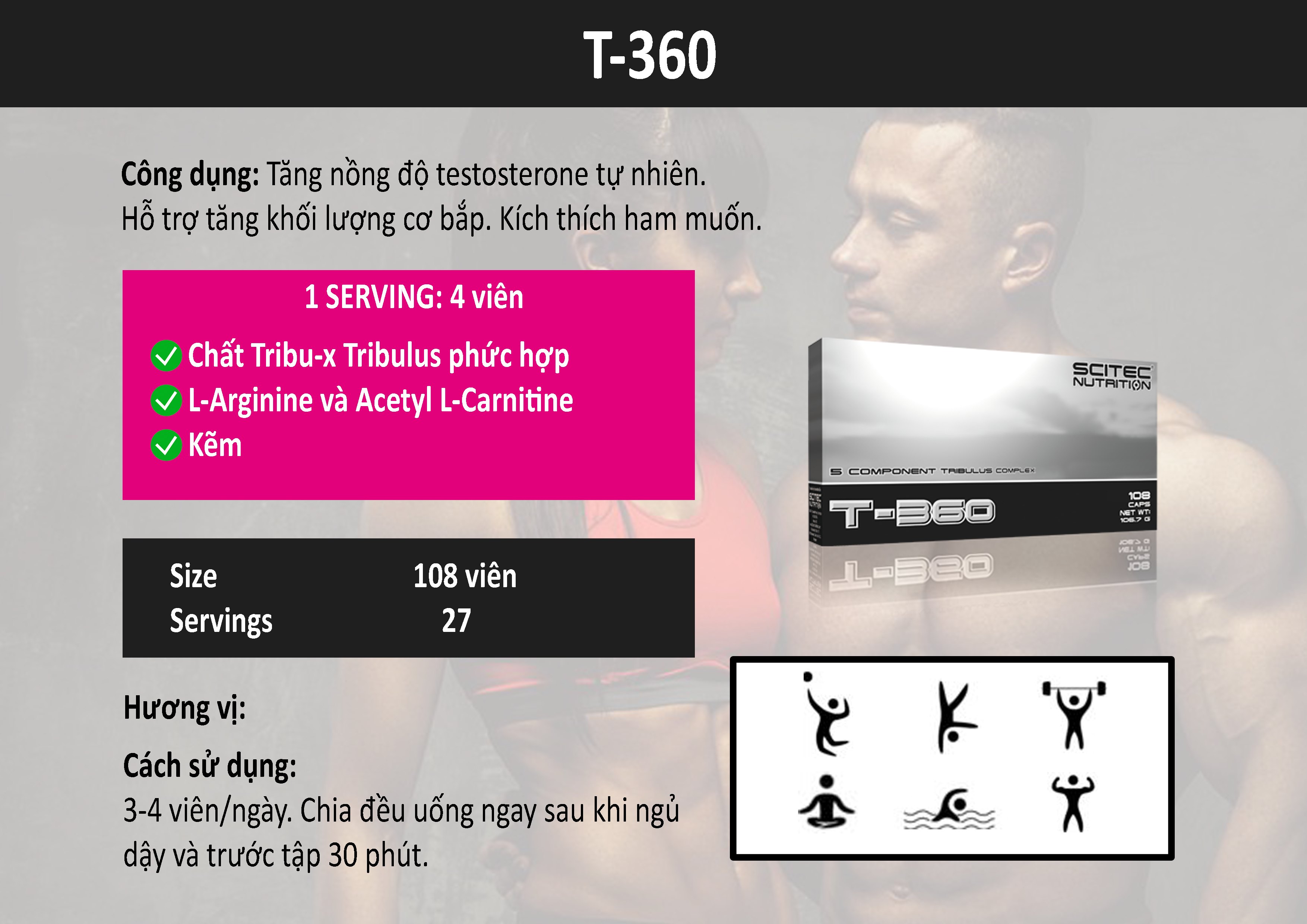 T-360 Tăng Testosterone nam | Thái Scitec Nutrition