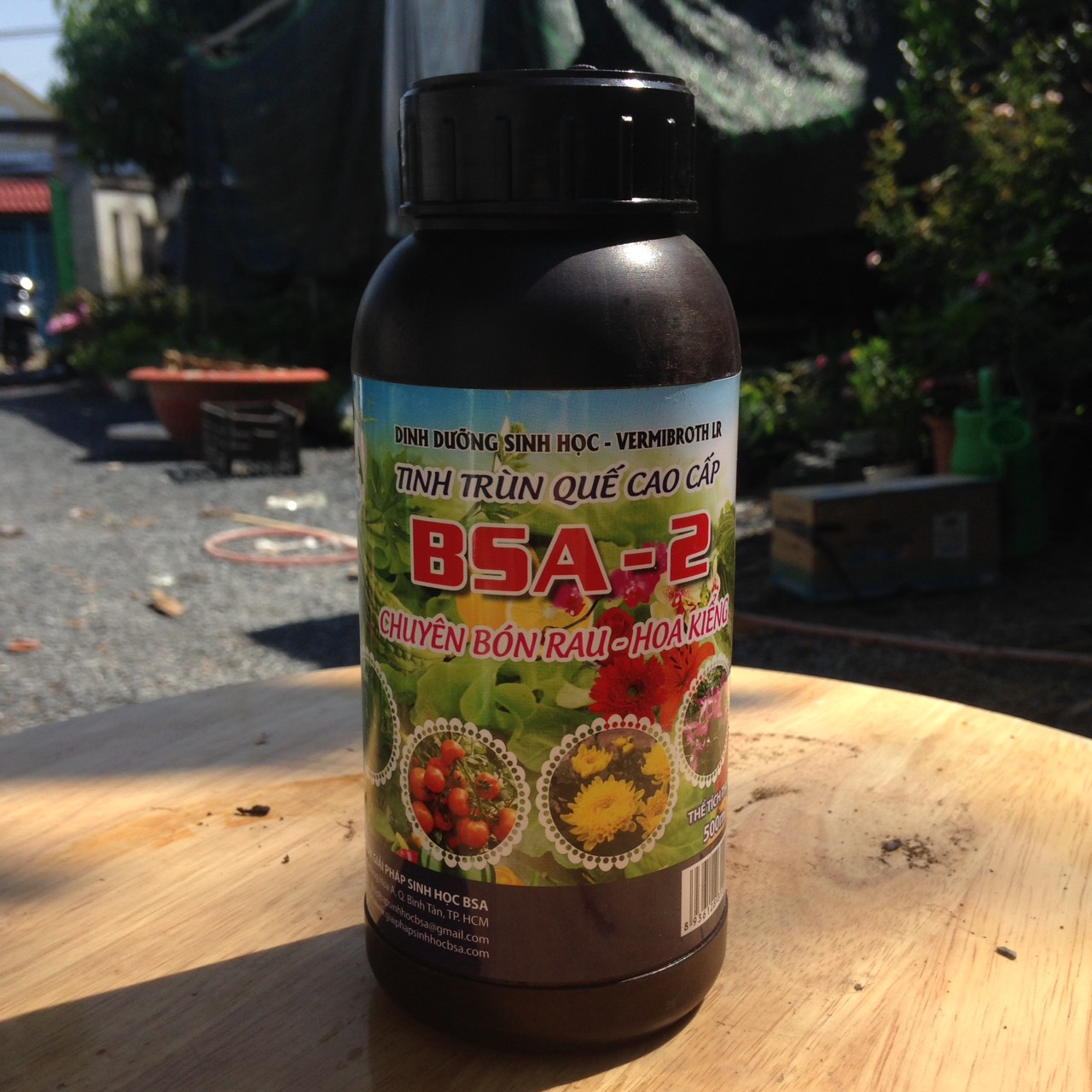 Chai 500ml dinh dưỡng sinh học chuyên dụng dành cho tưới, phun RAU- HOA KIỂNG chiết xuất từ tinh Trùn Quế cao cấp BSA-2