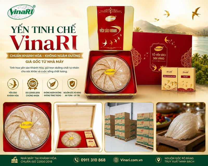Có gì trong hộp quà tổ yến sào Sen Vàng của Vinari?