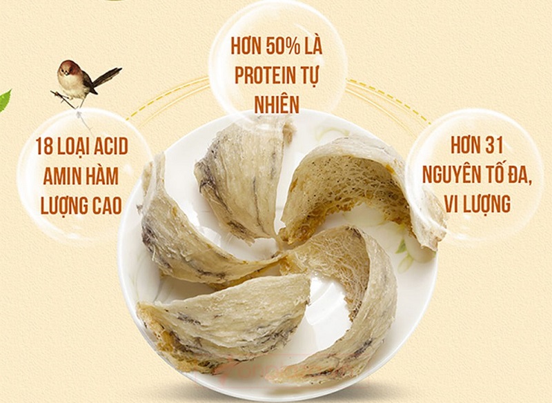 BẢNG THÀNH PHẦN DINH DƯỠNG TRONG YẾN SÀO - vinari VinaRI Hệ Thống Yến Sào Khánh Hòa Chính Hãng