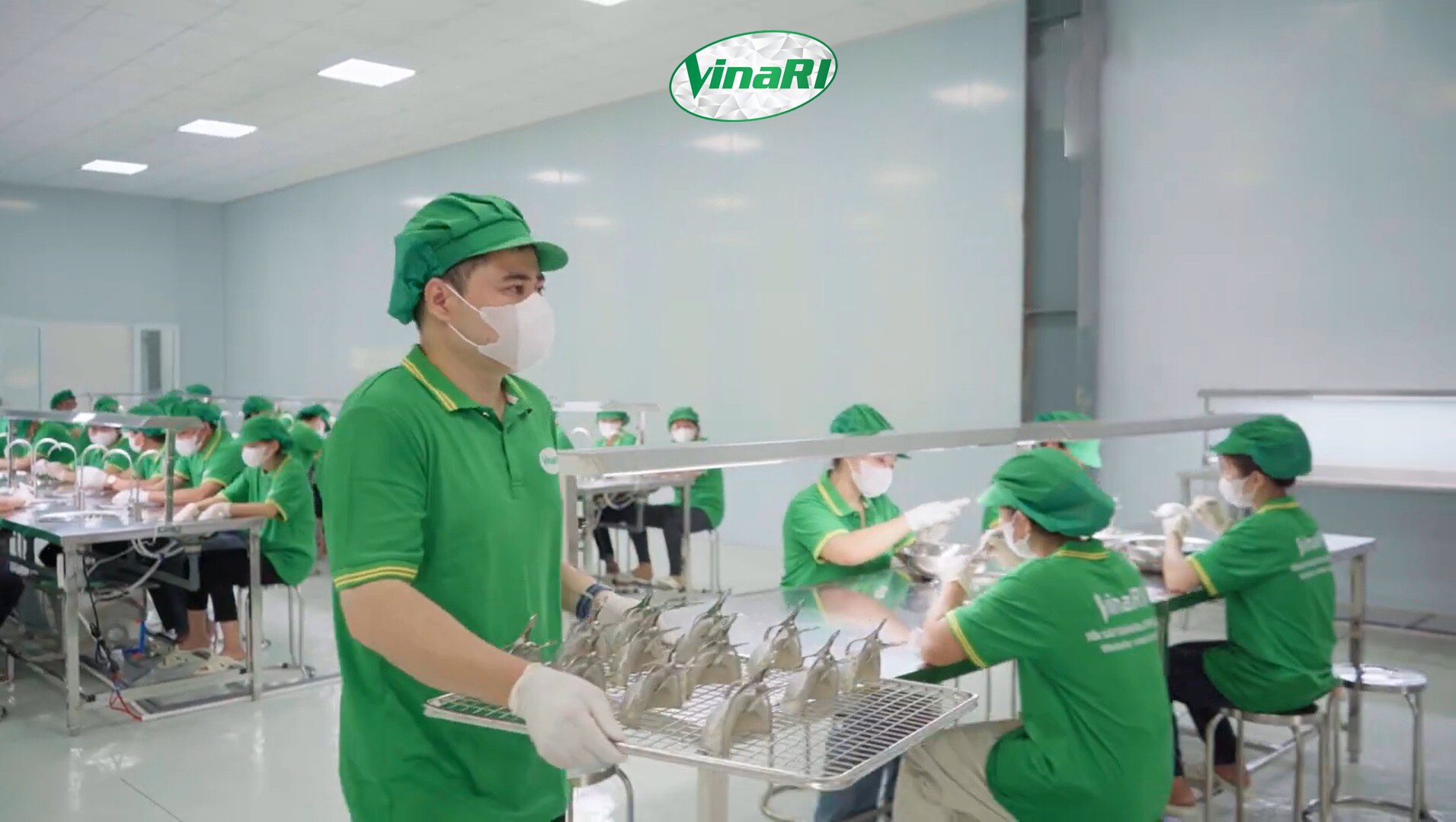 Khu vực sơ chế tổ yến tại nhà máy VinaRI
