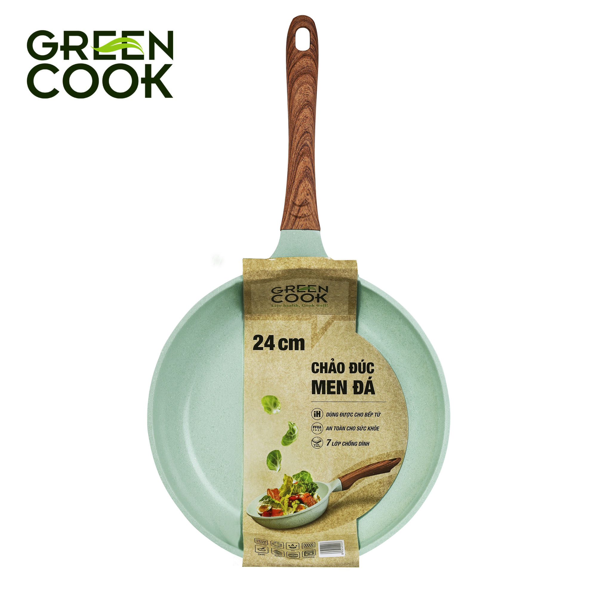 (Size 26)Chảo Đúc Chống Dính GreenCook GCP06-26IH