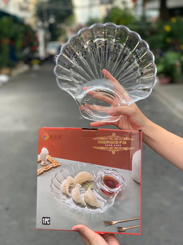Dĩa Thuỷ Tinh Vỏ Sò JZ8009 ( Thùng 20 )