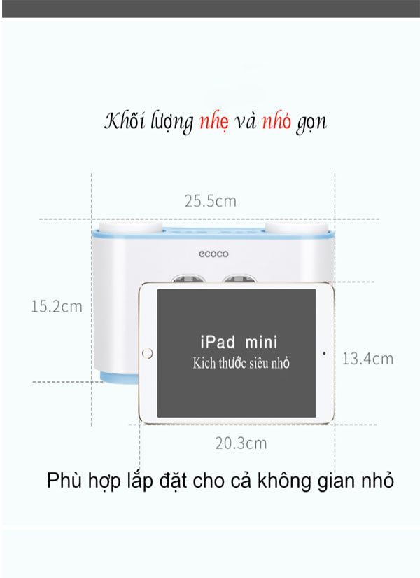 Bộ Nhả Kem Đánh Răng Đôi Kèm 4 Ly Ecoco E1802 (Thùng 36)