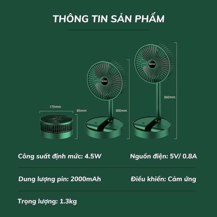 Quạt Super Mini Gấp Gọn Công Suất 9W ( Thùng 40 )