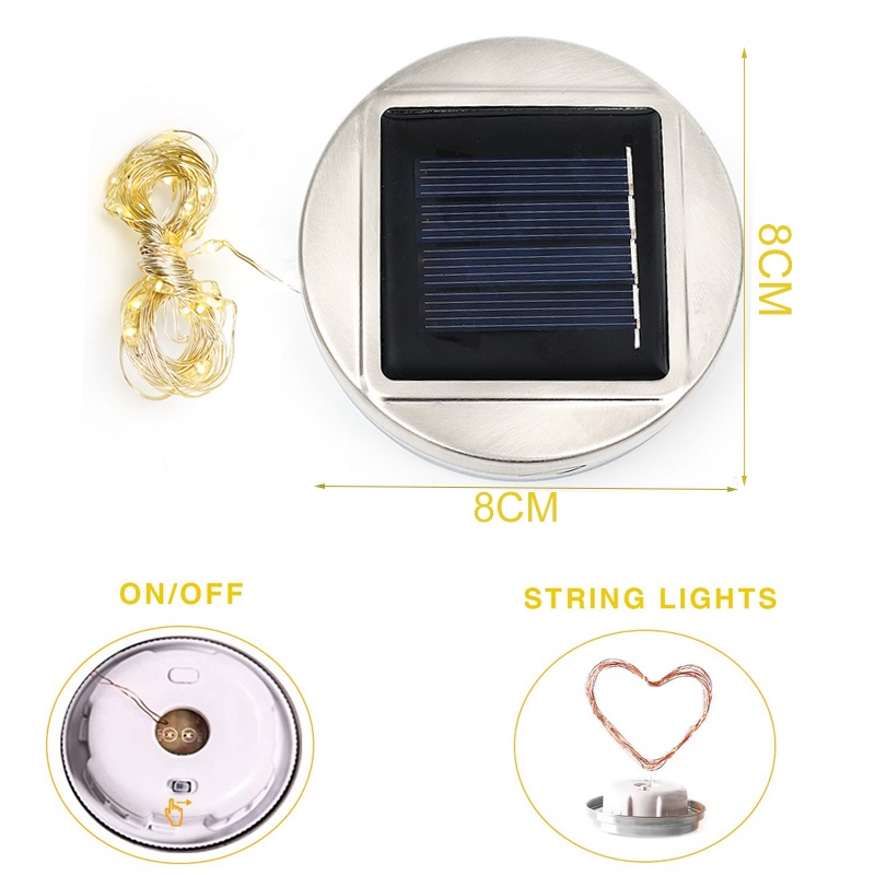 Bộ 2 Đèn Tròn Trang Trí Năng Lượng Mặt Trời (Thùng 20Bộ)