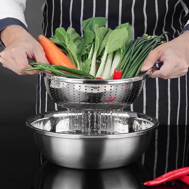 Bộ 5 Thau Rổ Inox ( Thùng 40 )
