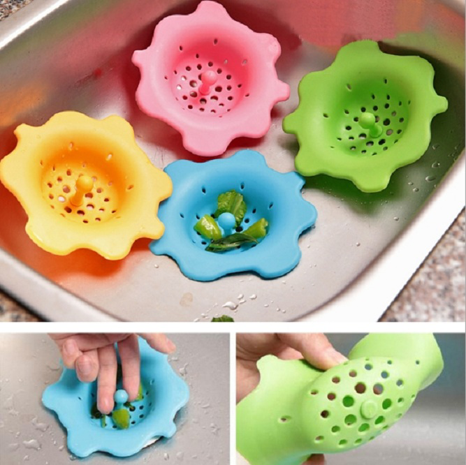Lọc rác bồn rửa hình bông hoa nhiều màu
