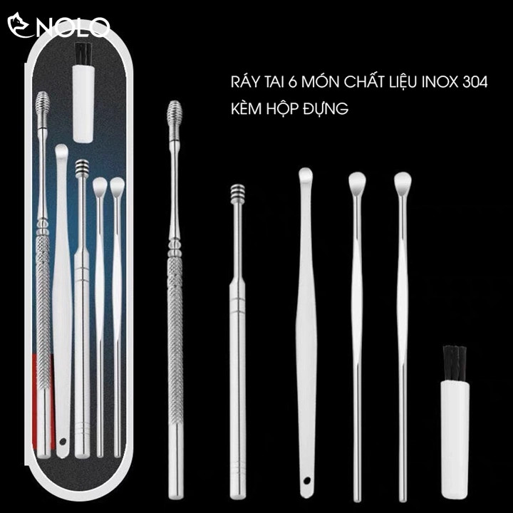 Ráy Tai 6 Món Chất Liệu Inox 304