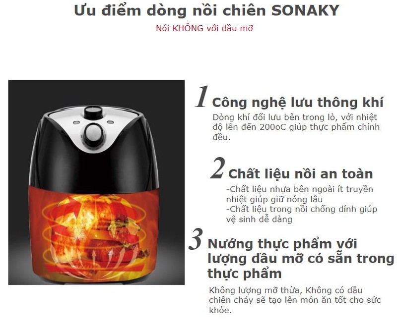 Nồi Chiên Không Dầu Sokany HB-8009