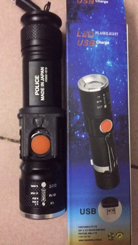 Đèn pin police pin sạc mini H352-515