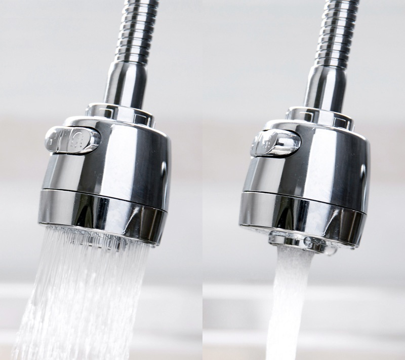 Đầu Vòi Xoay Inox Xoay 360 Độ Có 2 Chế Độ Nước