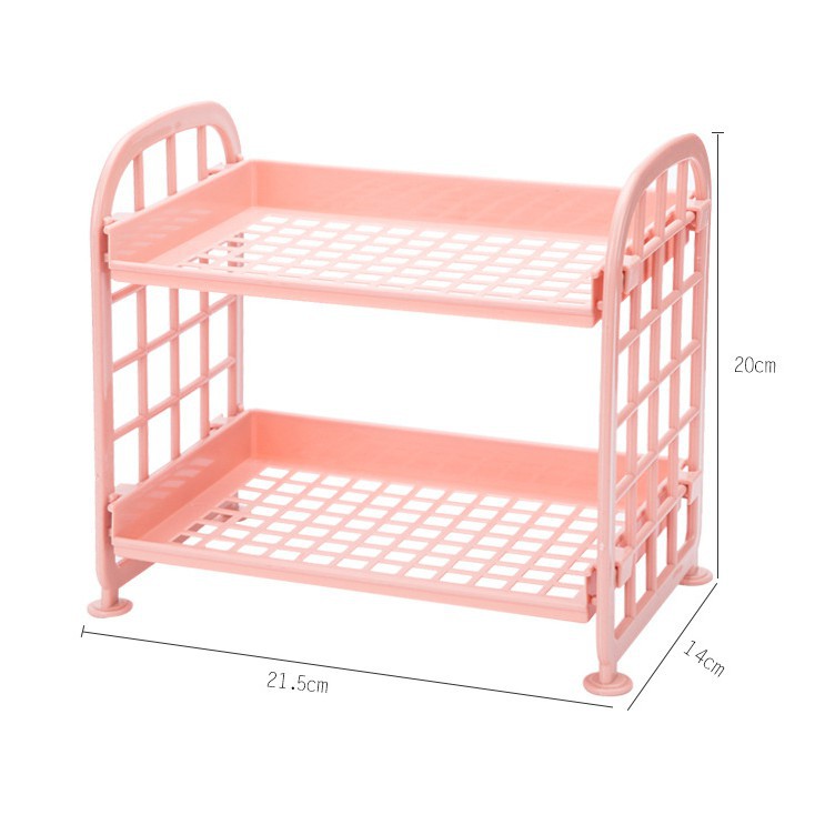 Kệ Nhựa 2 Tầng Mini Đựng Đồ Đa Năng
