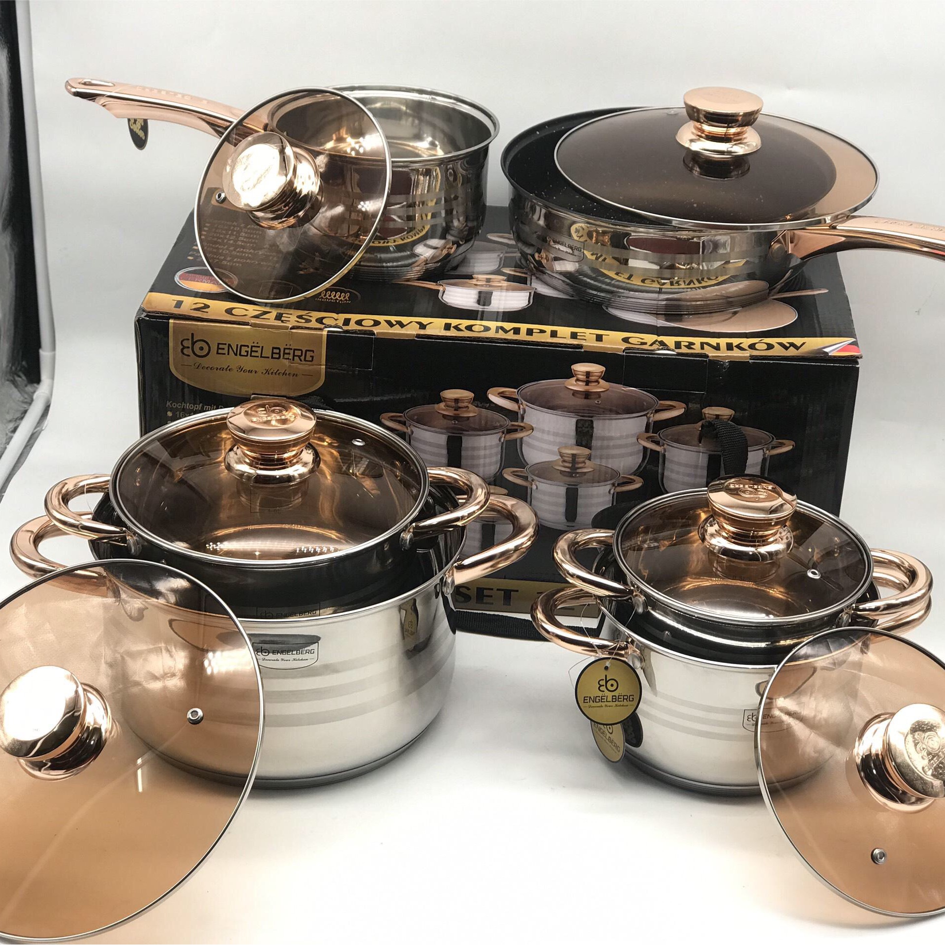 BỘ NỒI 6 MÓN VUNG KÍNH ENGELBERG (Kiện 2 Cái)