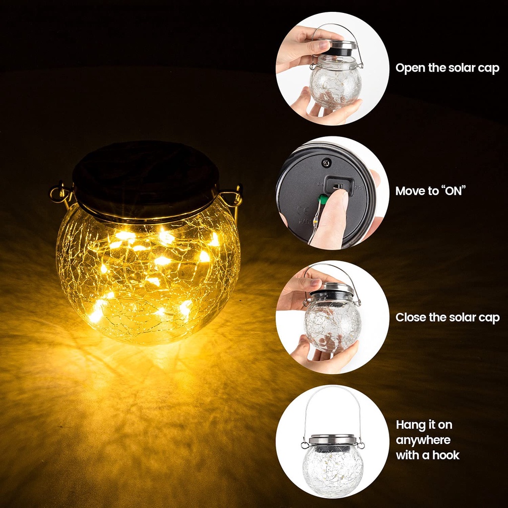 Bộ 2 Đèn Tròn Trang Trí Năng Lượng Mặt Trời (Thùng 20Bộ)