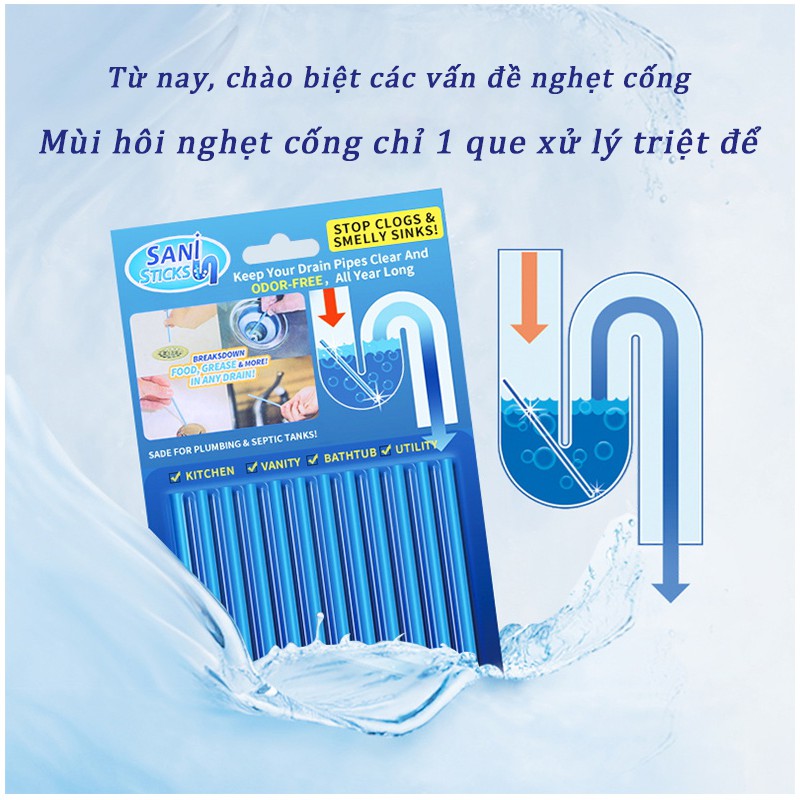 Vỉ 12 Que Thông Cống Sani Sticks