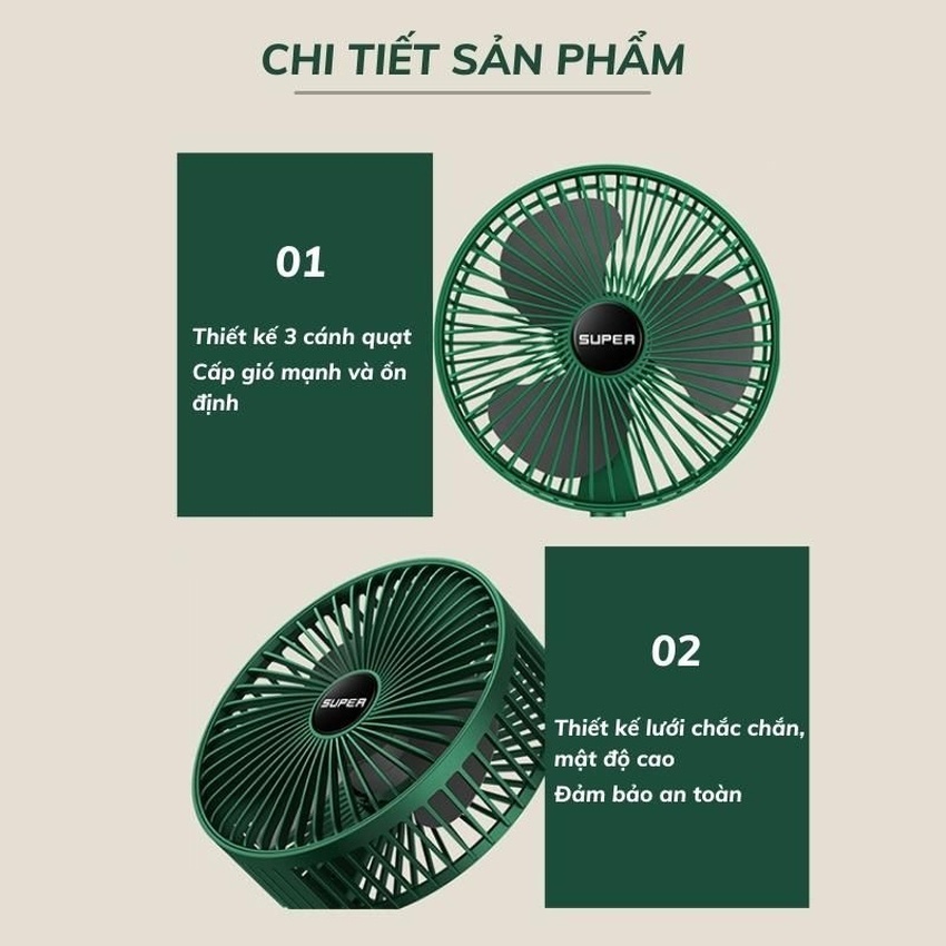 Quạt Super Mini Gấp Gọn Công Suất 9W ( Thùng 40 )