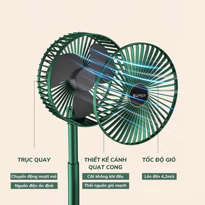 Quạt Super Mini Gấp Gọn Công Suất 9W ( Thùng 40 )