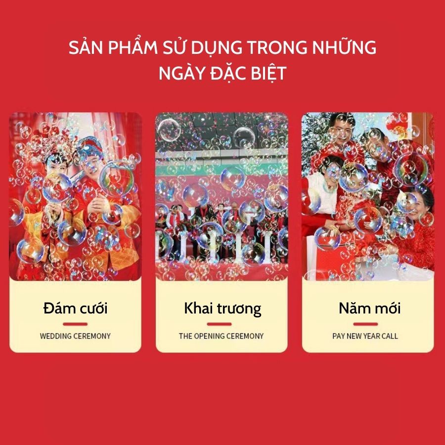 Pháo Hoa Bong Bóng Xà Phòng Kèm Nhạc 16 Lỗ 6 Pin ( Thùng 48 Cái)