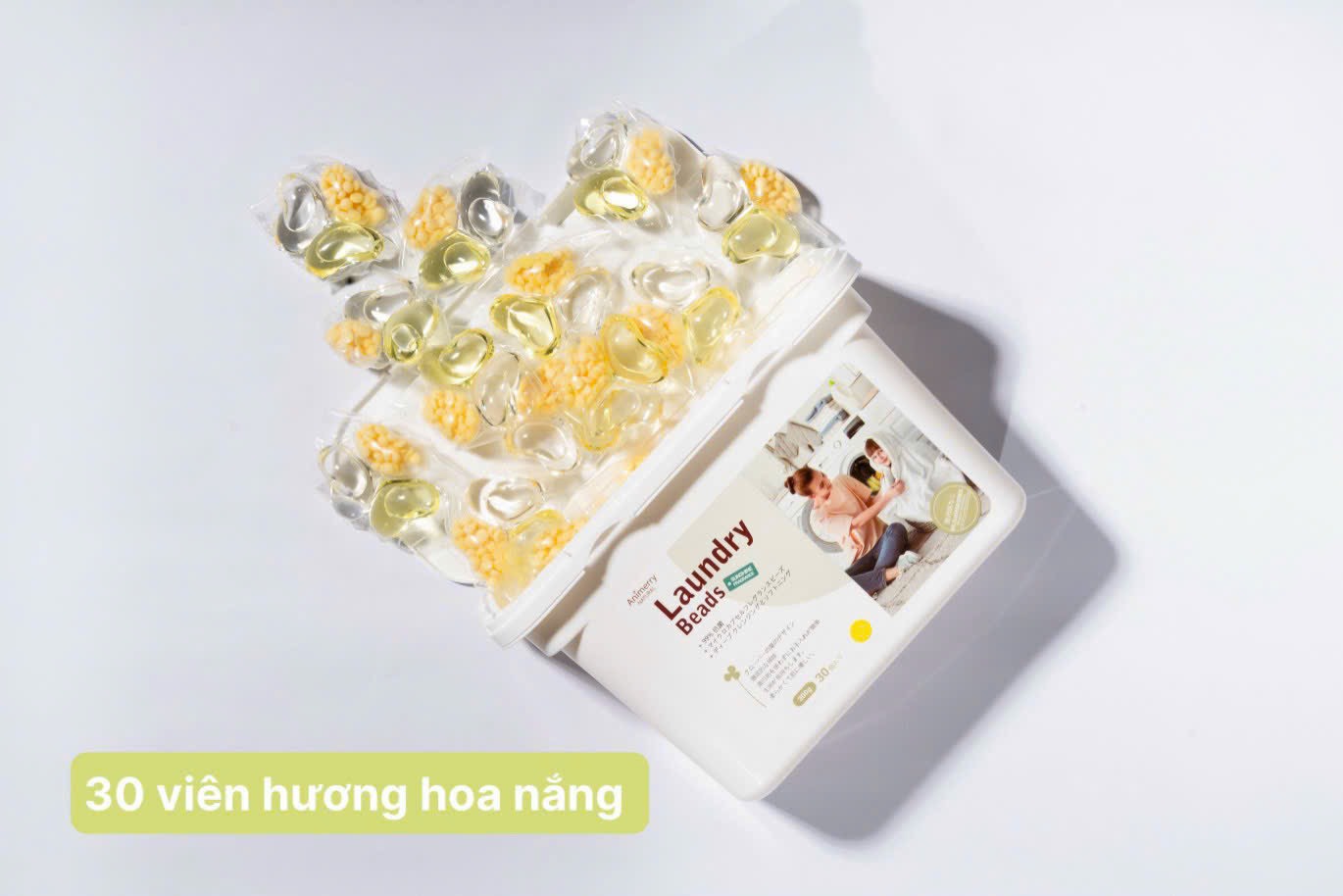 Hộp 30 Viên Giặt Xả Tẩy Trắng Animerry (Thùng 42 Hộp)