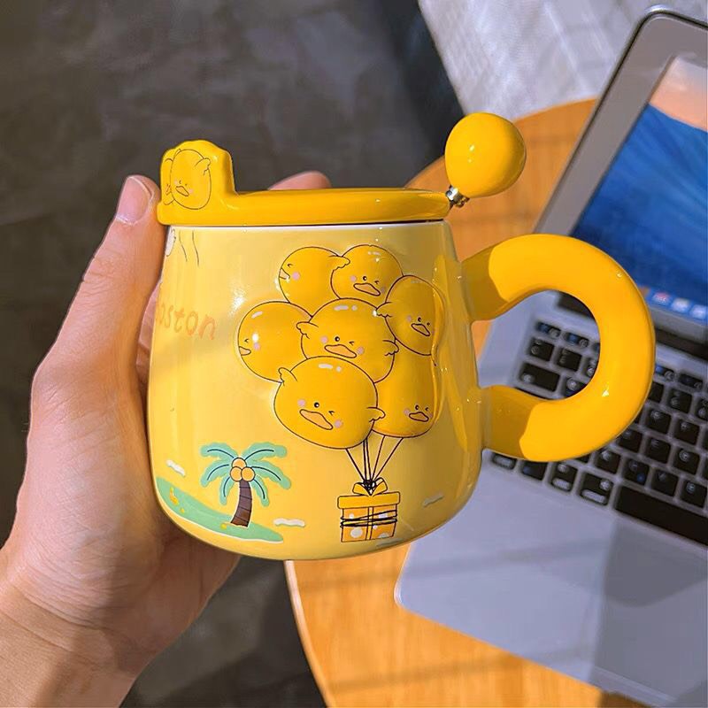 Cốc Sứ Cute Chùm Bông Quai Nón (Thùng 60)