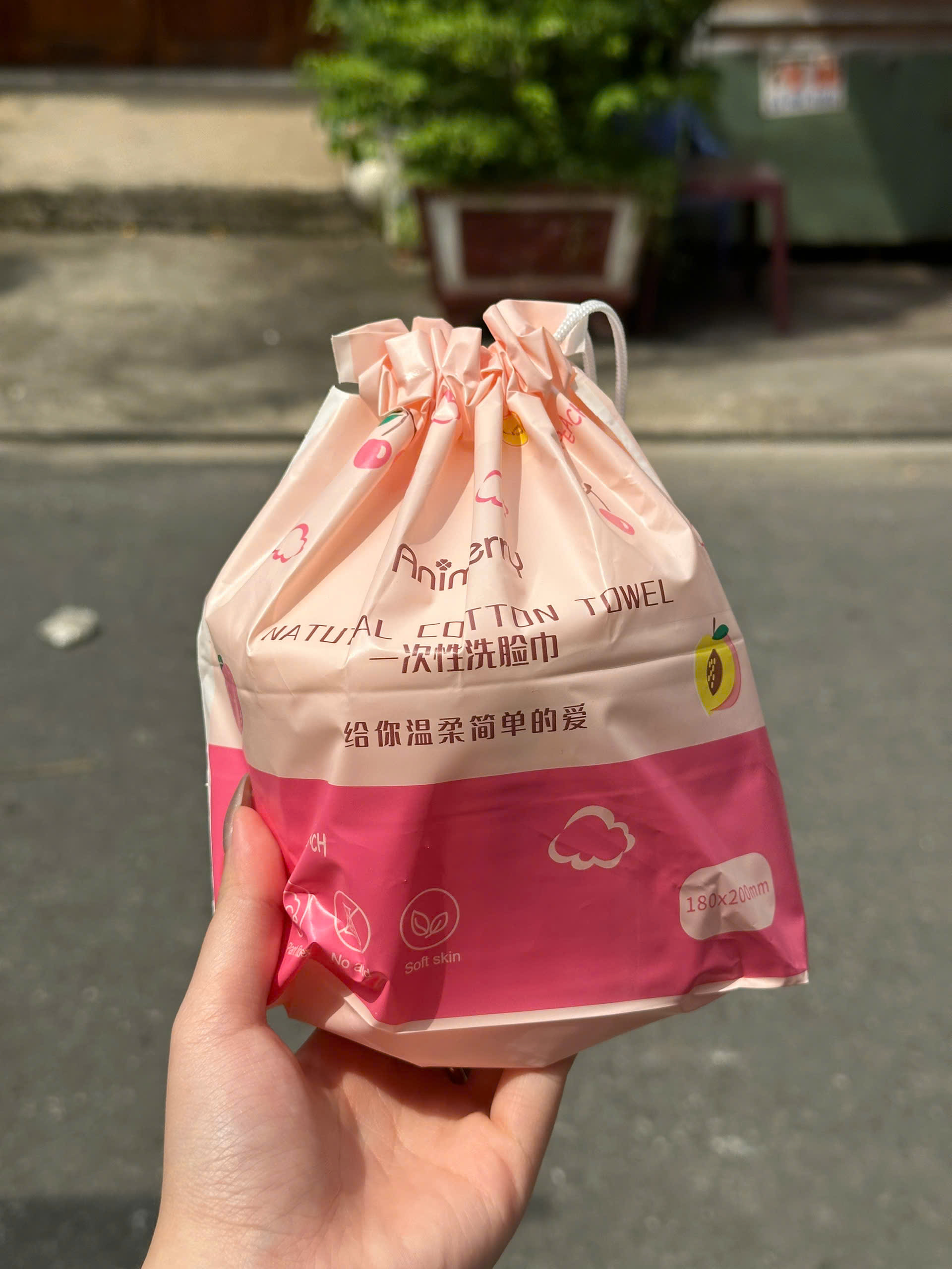 Túi Khăn Giấy Tẩy Trang Hồng Dùng 1 Lần Animerry (Thùng 150 )