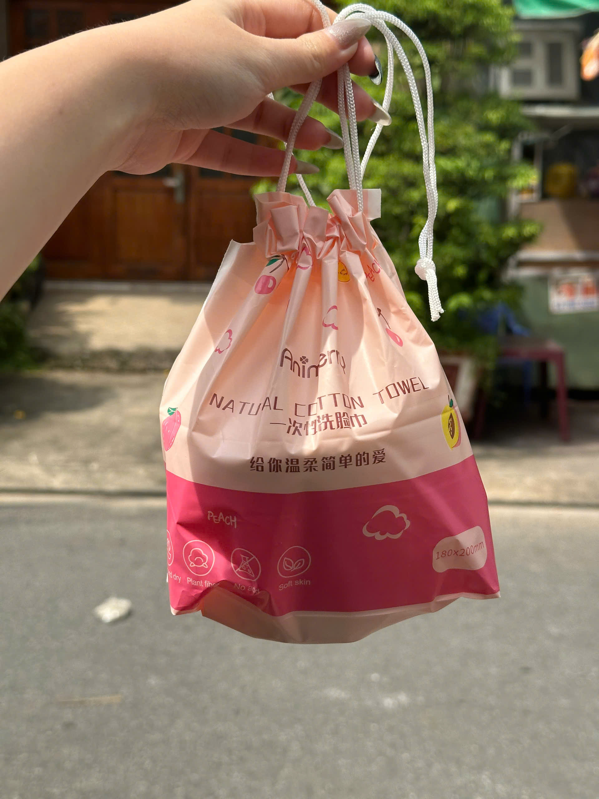 Túi Khăn Giấy Tẩy Trang Hồng Dùng 1 Lần Animerry (Thùng 150 )