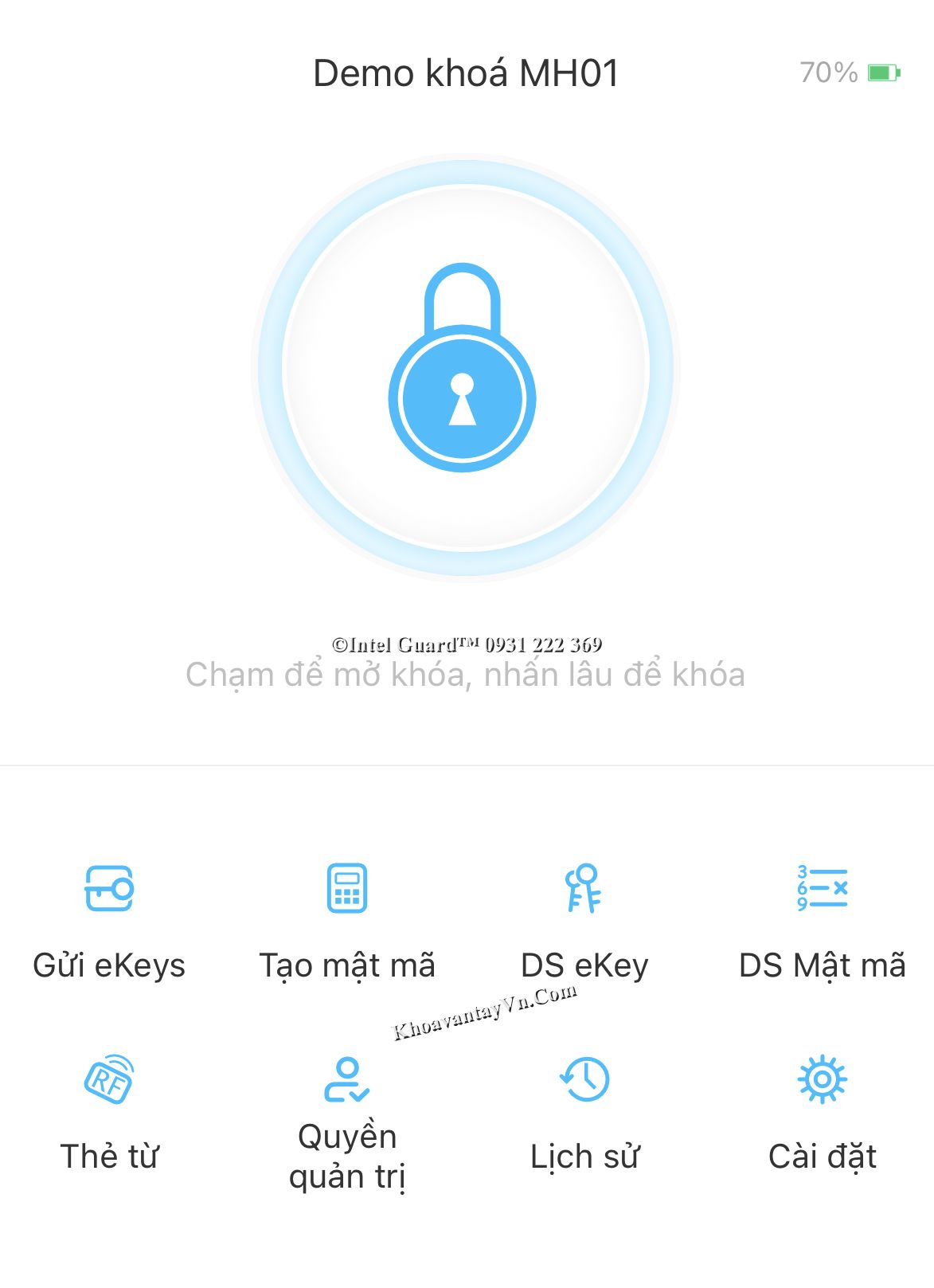 Demo App điều khiển từ xa của khóa cửa thông minh