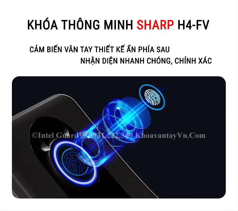 Khóa thông minh Sharp H4FV cảm biến vân tay nhận diện tức thì nhanh chóng