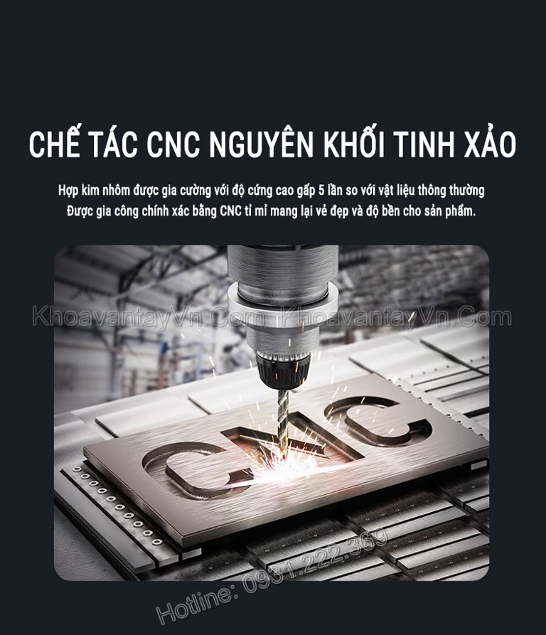 Khóa thông minh khuôn mặt Sharp H4-FV chế tác CNC nguyên khối