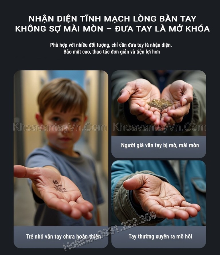 Khóa thông minh khuôn mặt Sharp H4-FV tích hợp tĩnh mạch mở khóa.